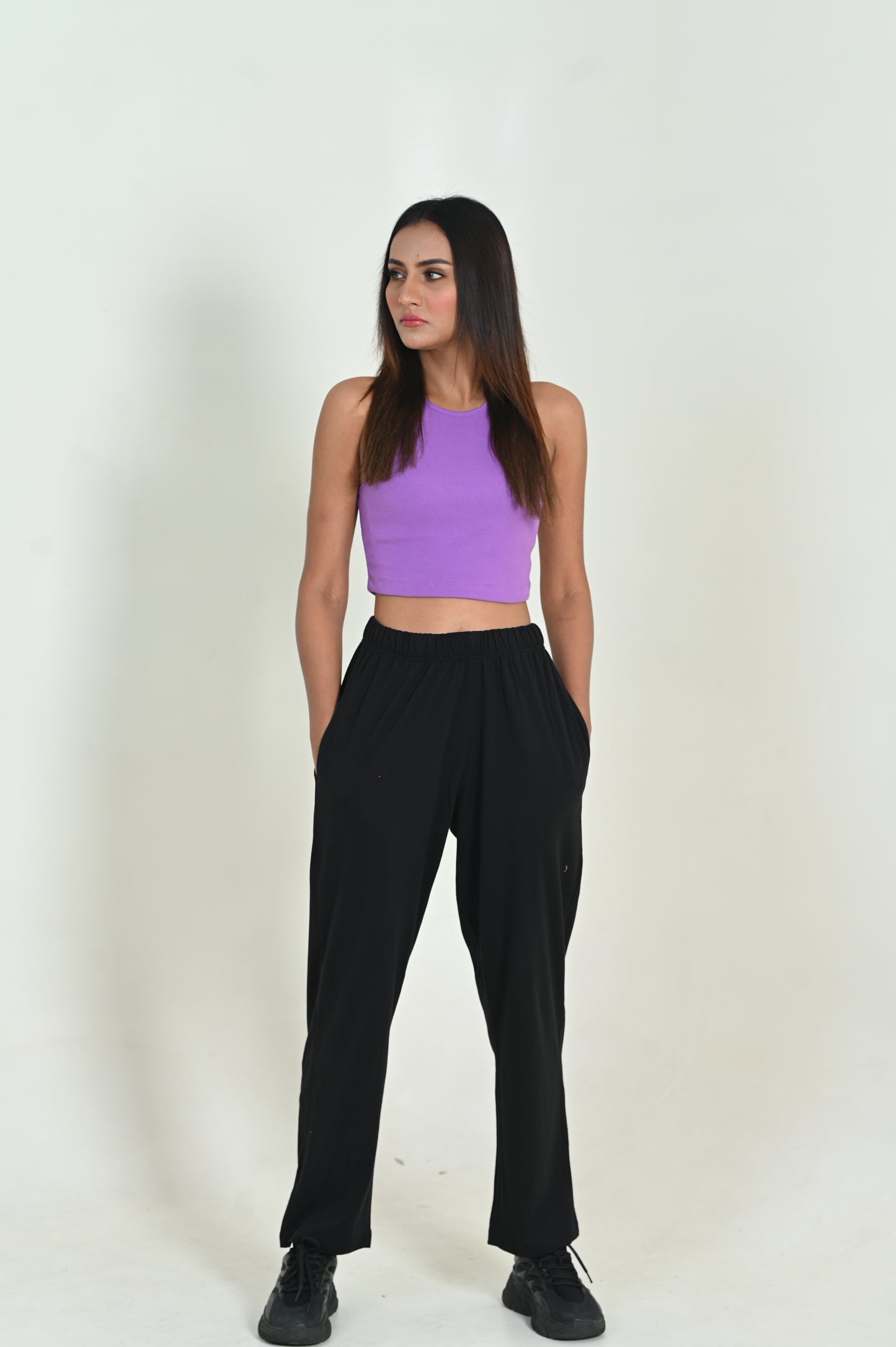 Womens Cami Crop Top - Lilac