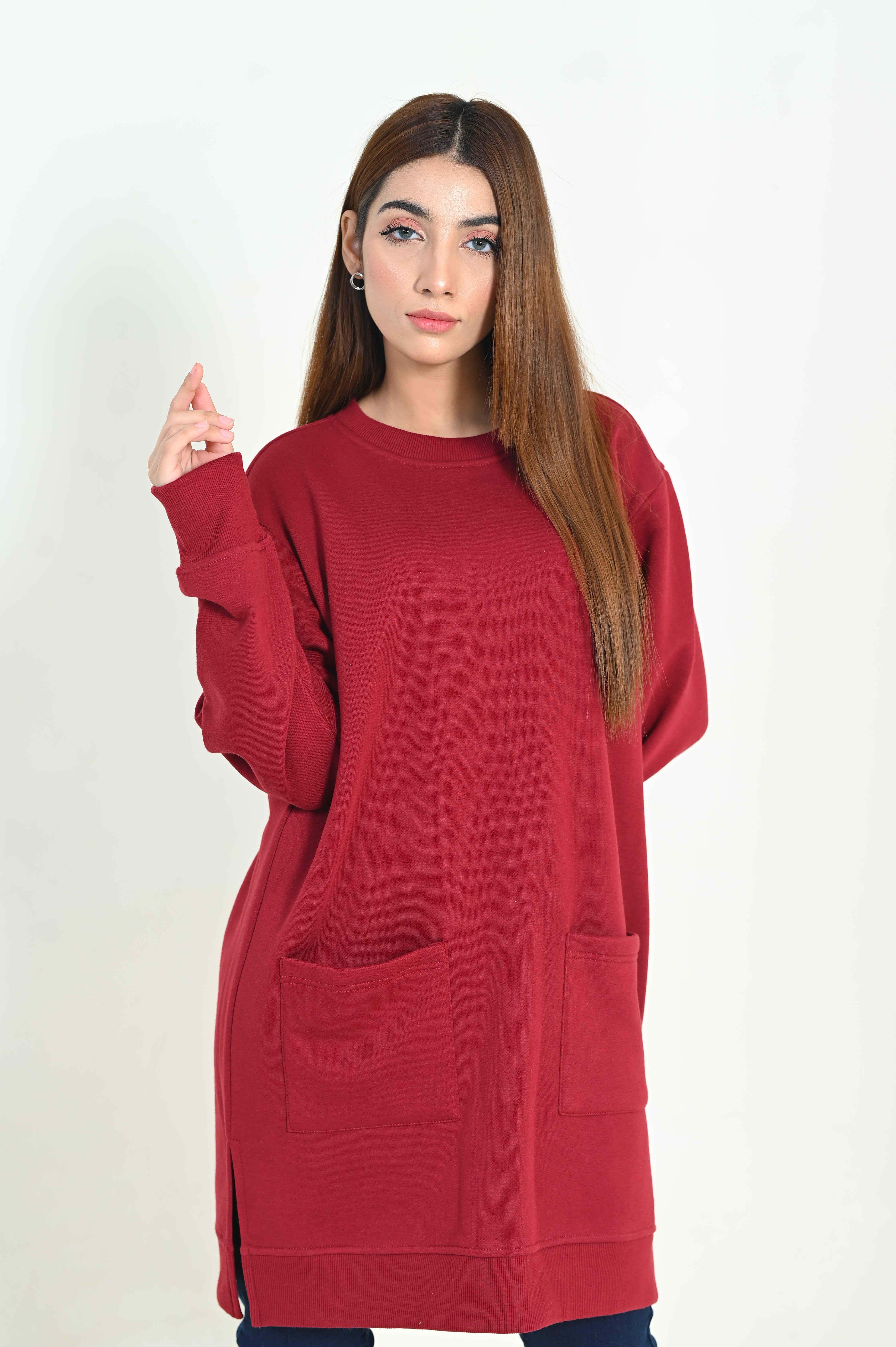 Womens long best sale sweat tops