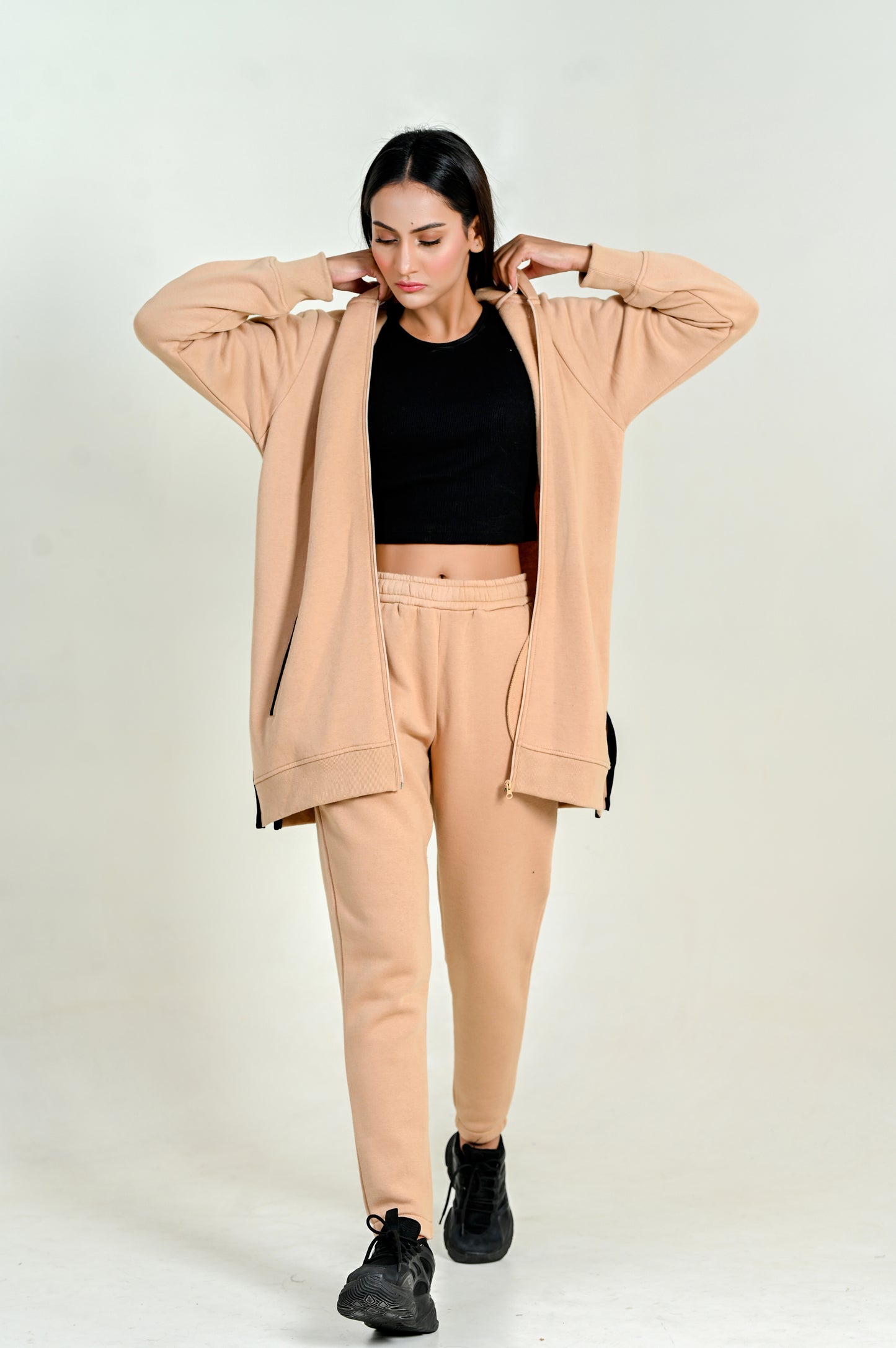 Women's Fashion Fleece Trouser- Nude