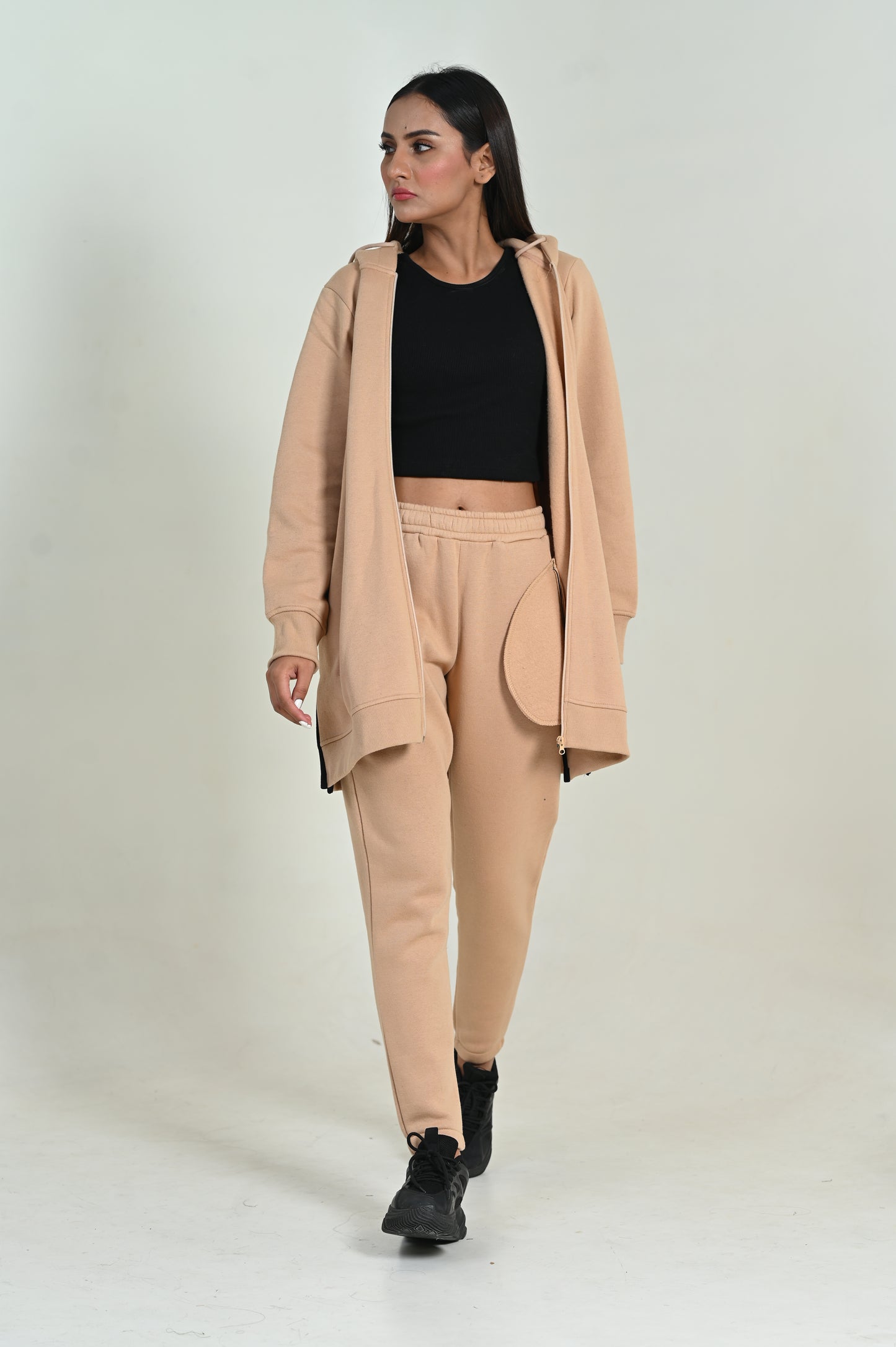 Women's Fashion Fleece Trouser- Nude