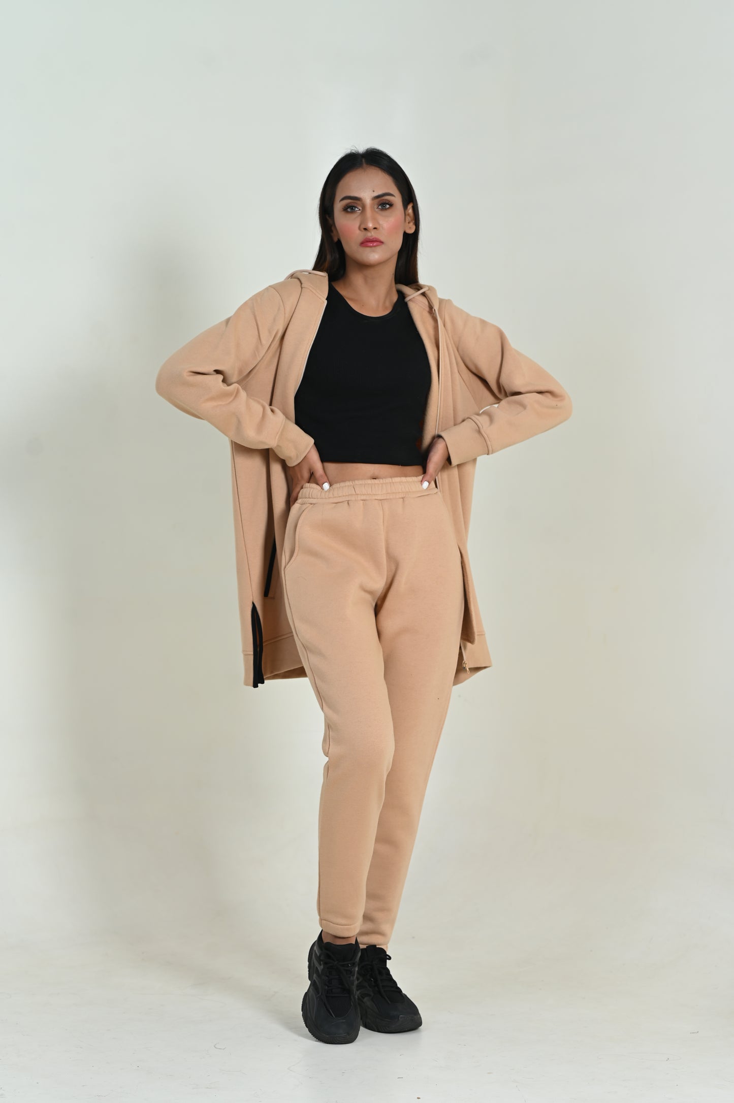 Women's Fashion Fleece Trouser- Nude