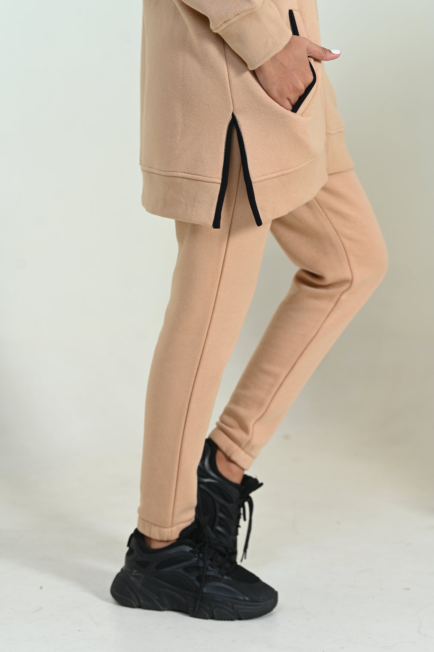 Women's Fashion Fleece Trouser- Nude