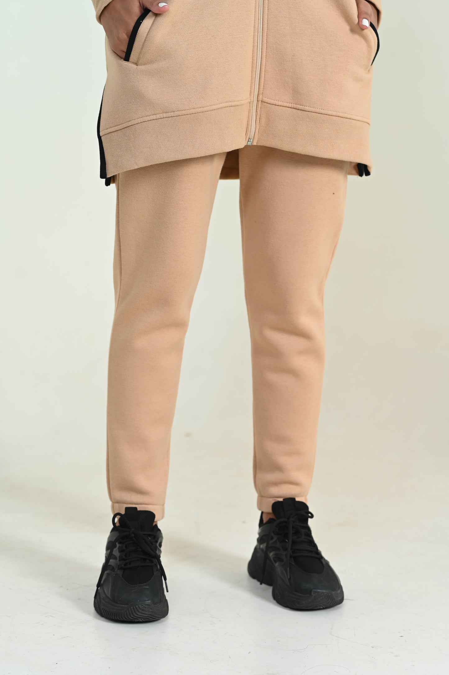 Women's Fashion Fleece Trouser- Nude