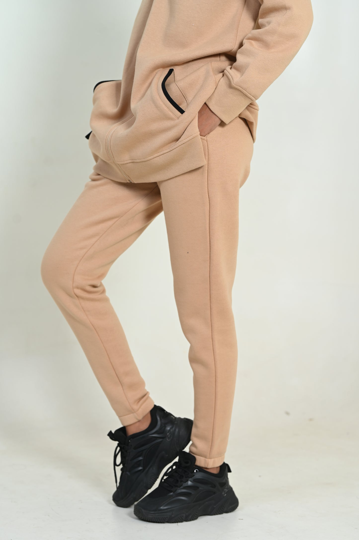 Women's Fashion Fleece Trouser- Nude