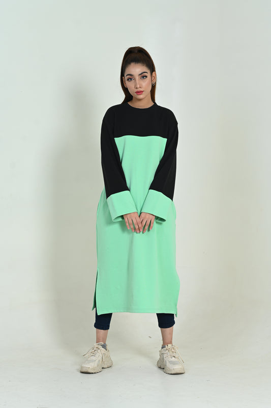 Women's Terry over-sized Long Shirt /Mint