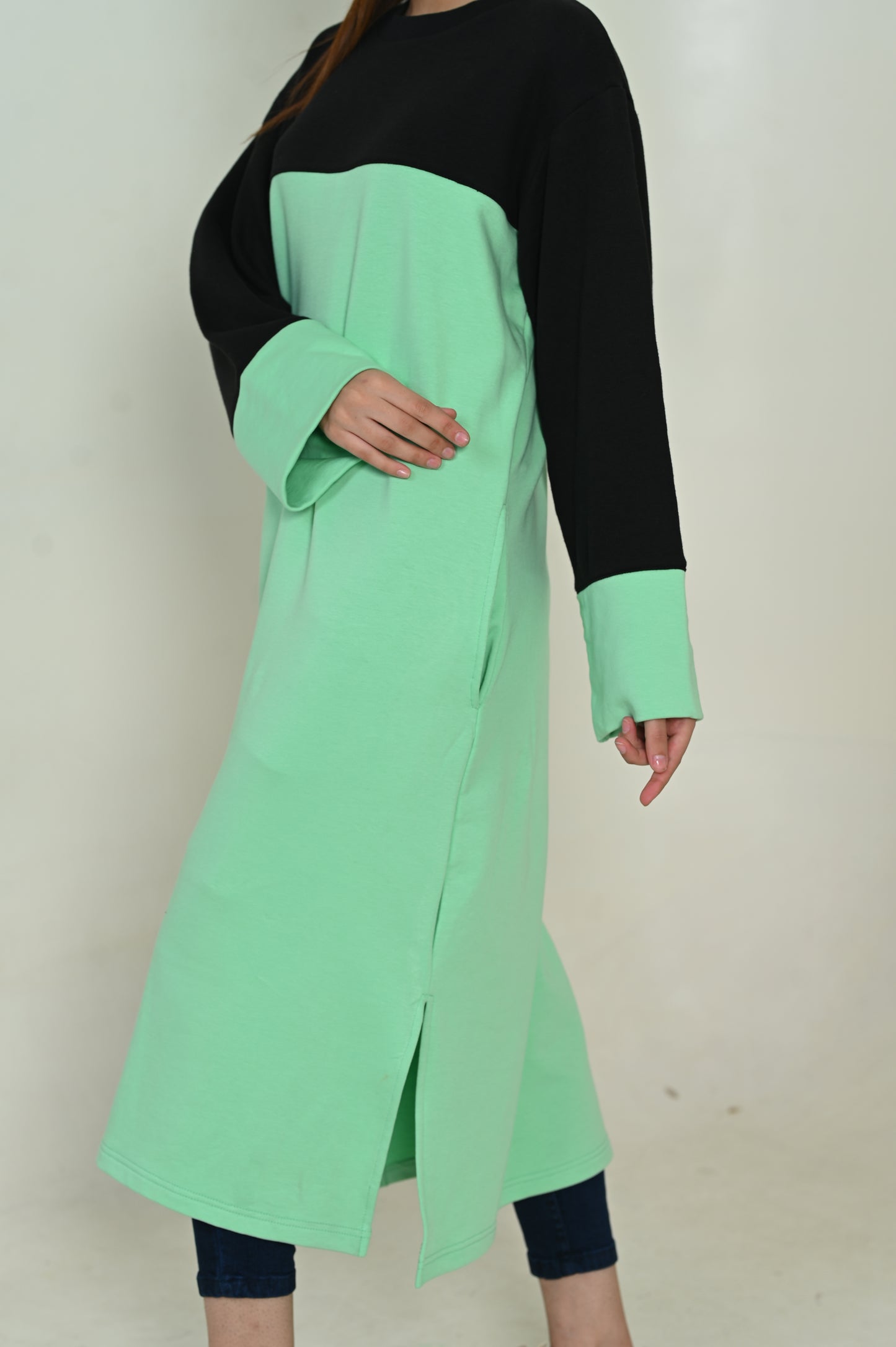 Women's Terry over-sized Long Shirt /Mint