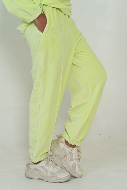 Women's Fashion Velour -Co-Ord Set- Pastel Green