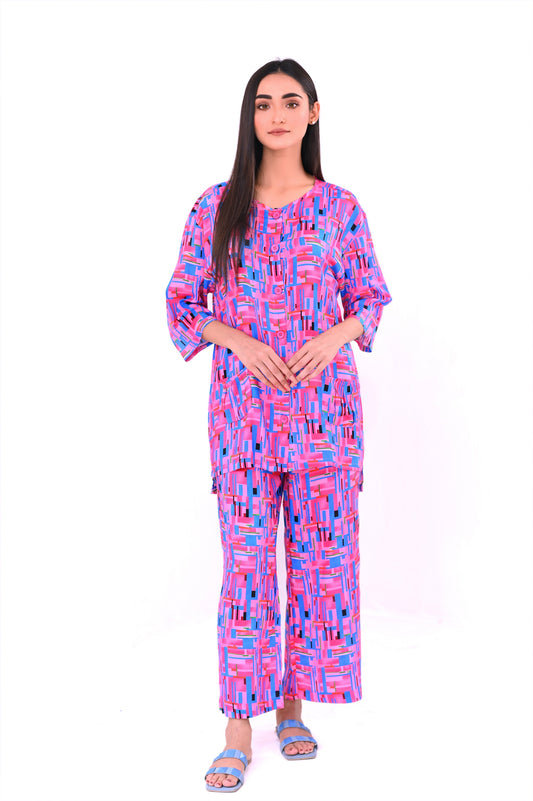 Women's Sleepwear Suit - Pink Puzlle