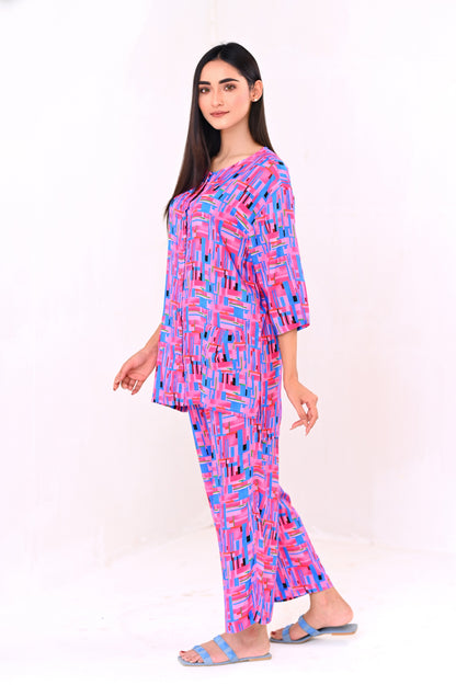 Women's Sleepwear Suit - Pink Puzlle