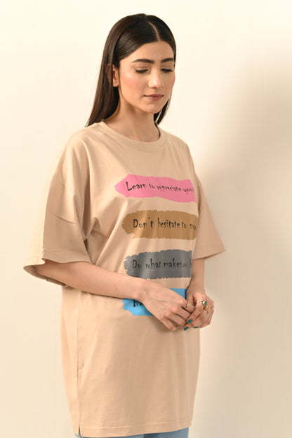 Women Oversized -T-Shirt -Golden Words