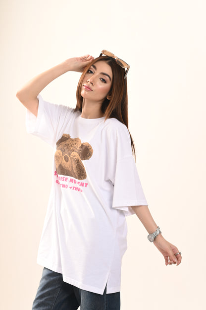 Women Oversized  T-Shirt - Surprise Moment