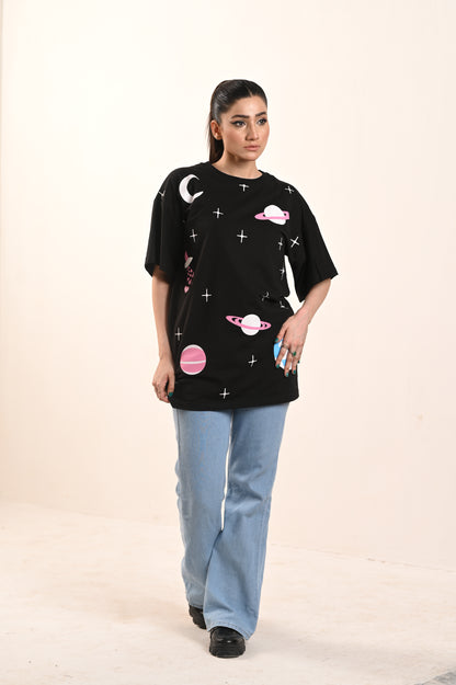 Women Oversized - T-Shirt -Space Girl