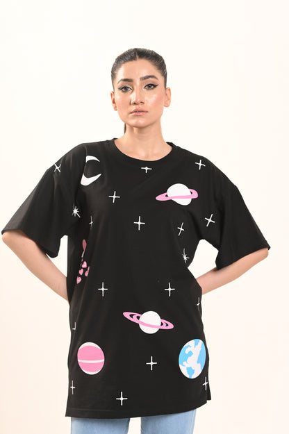 Women Oversized - T-Shirt -Space Girl