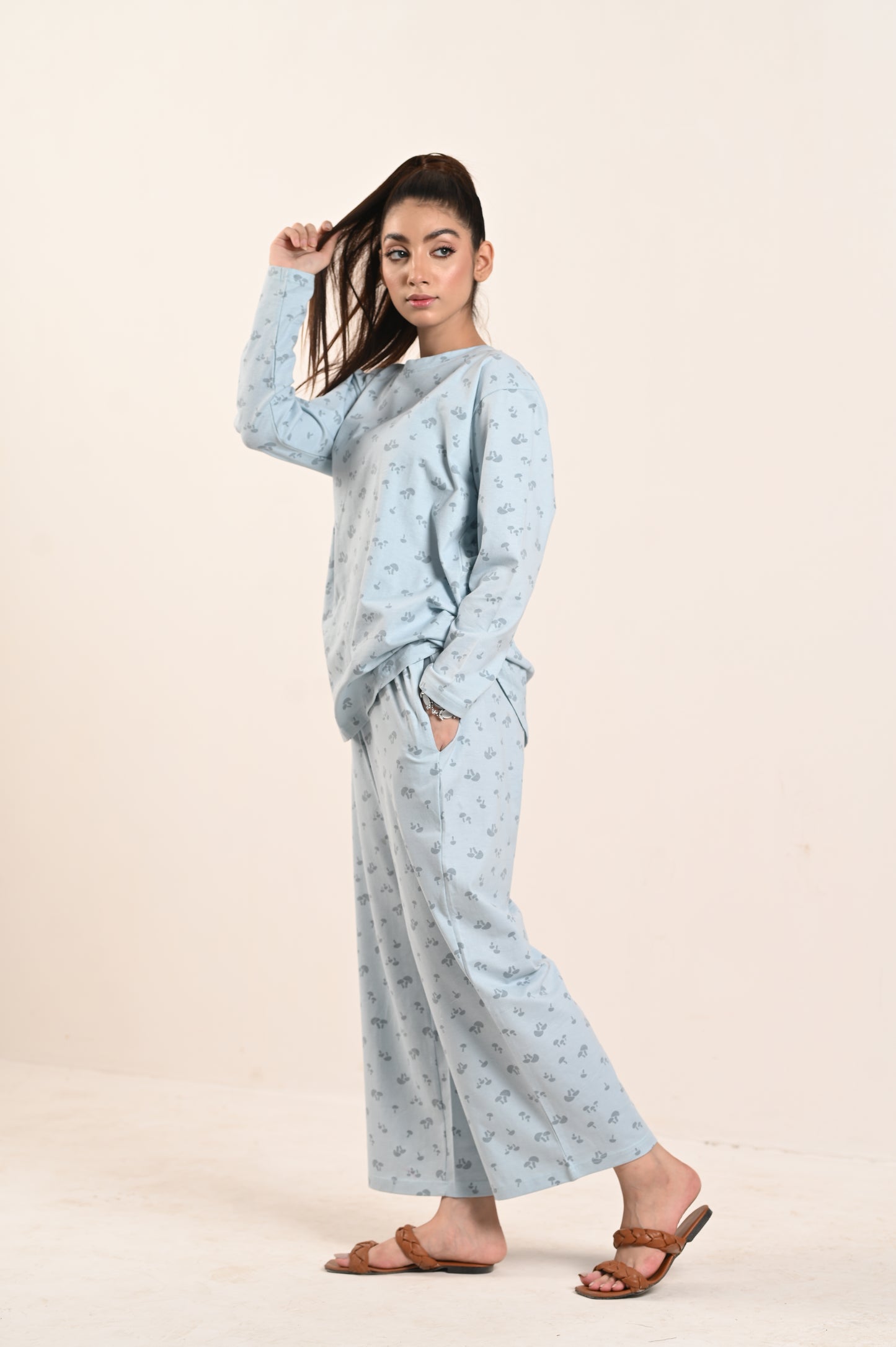 Women's Jersey Self Printed Track Suit - Cotton Candy