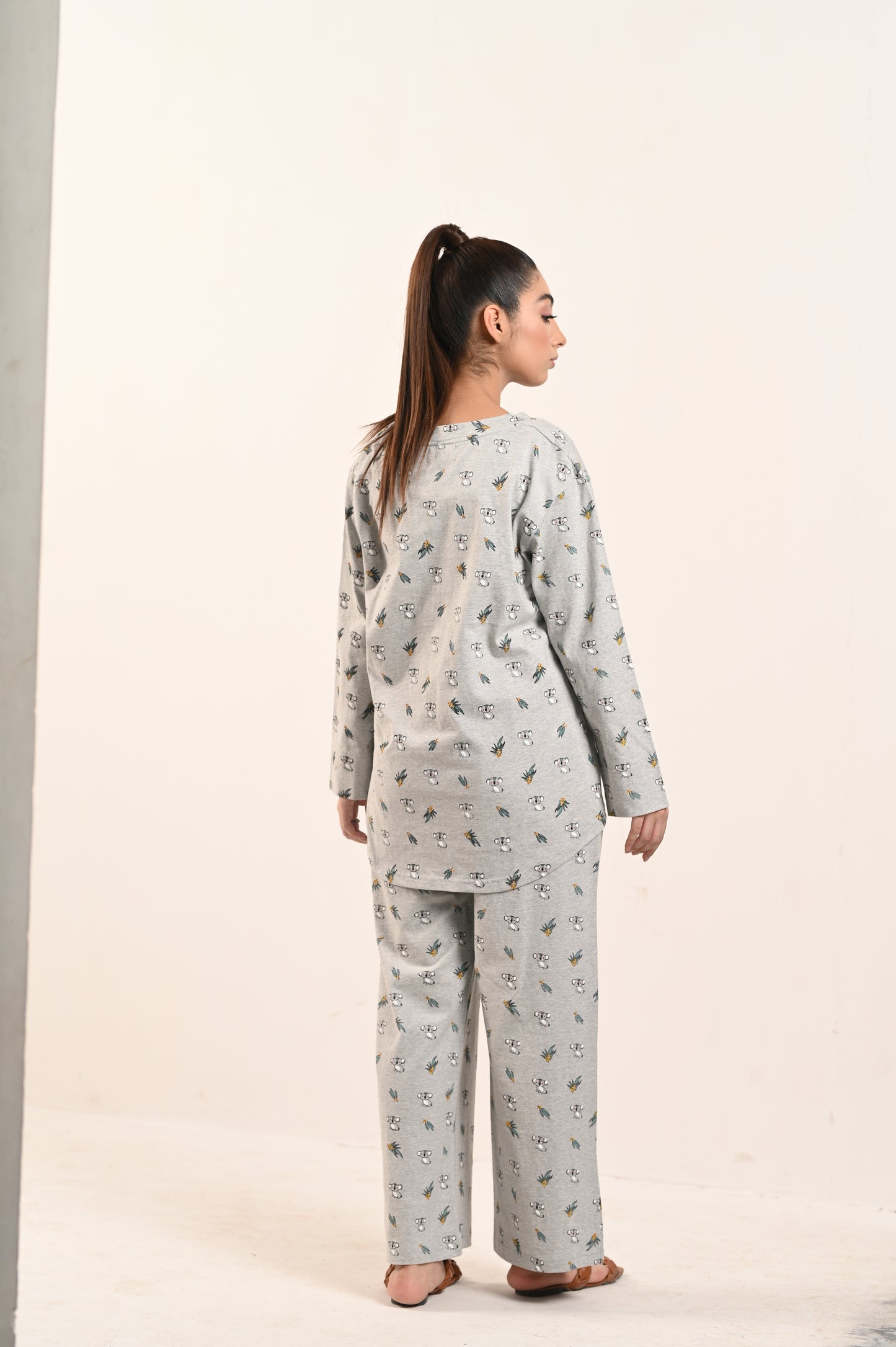 Women's Jersey Self Printed Track Suit -Teddy Bear