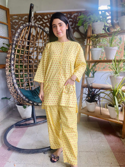 Women's Sleepwear Suit -Round Neck -Peaches