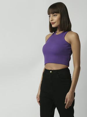 Womens Cami Crop Top - Lilac