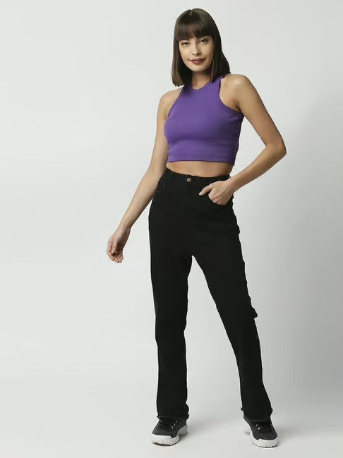 Womens Cami Crop Top - Lilac