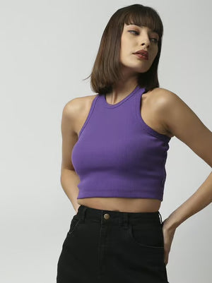 Womens Cami Crop Top - Lilac