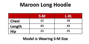Women's Over-sized Long Hoodie / Maroon