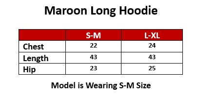 Women's Over-sized Long Hoodie / Maroon