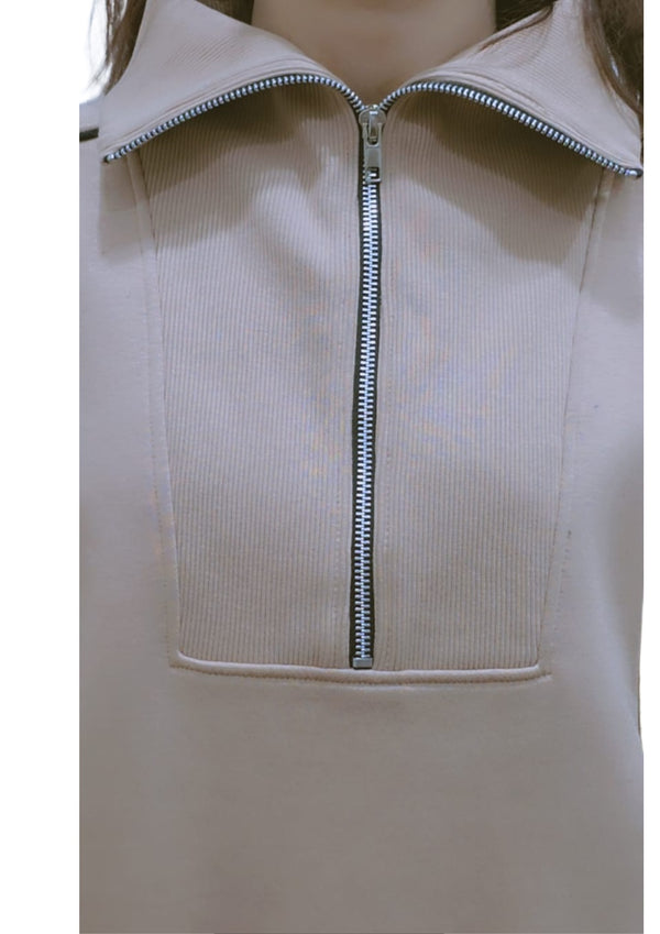 Women Sweatshirt |Loose-Fit | Beige