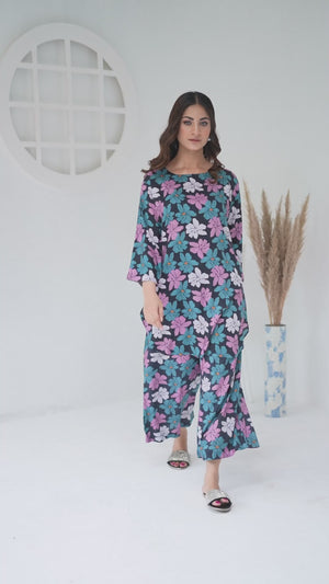 Women's Classic Loungewear Wear-Black Bloom