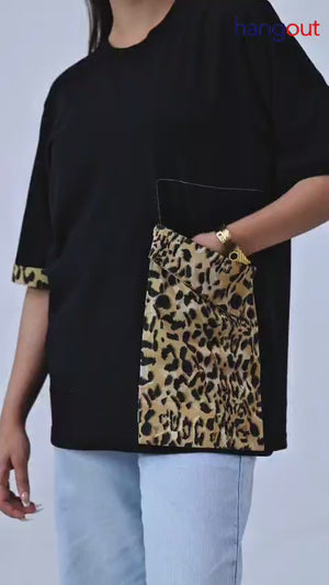 Women T-shirt Relaxed-fit | Black Tiger