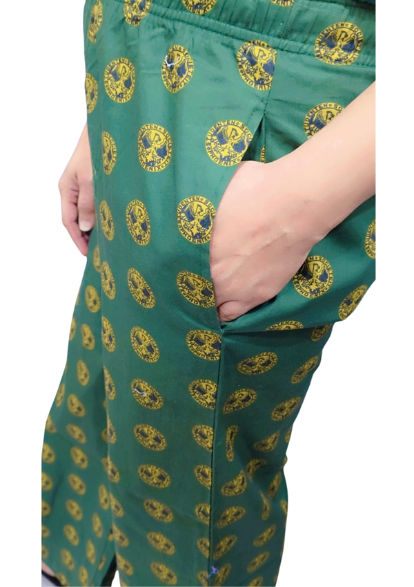 Loungewear Wide-Leg Pajama- Green Badge