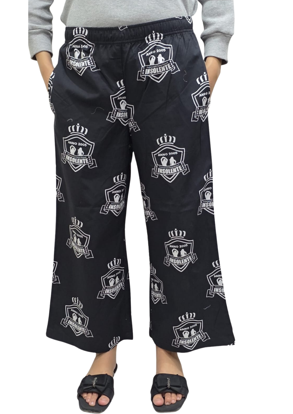 Loungewear Wide-Leg Pajama- Black Badge