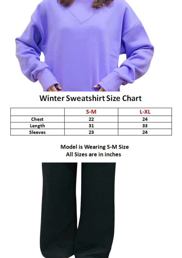 Women Sweatshirt |Long & LooseFit | Lilac