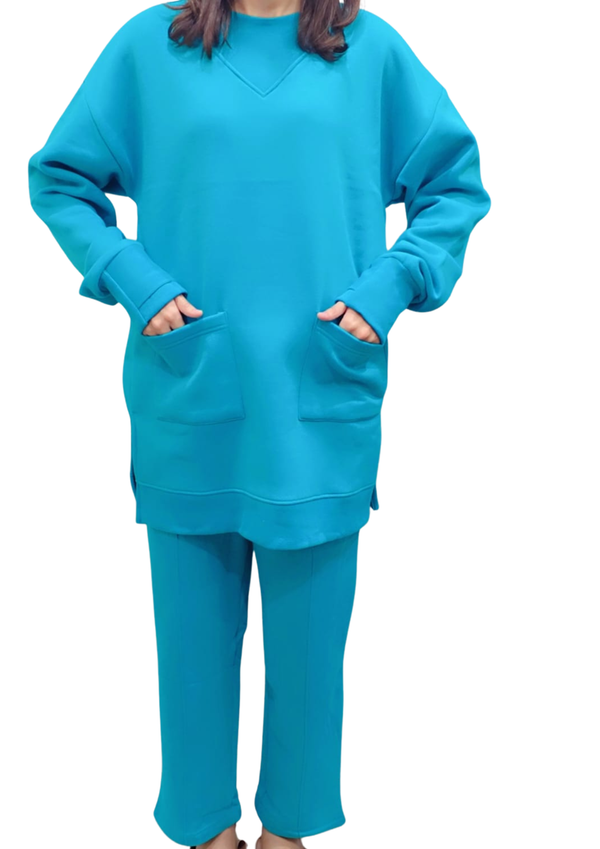 Women Loungewear | Co-Ord Set |Aqua Blue