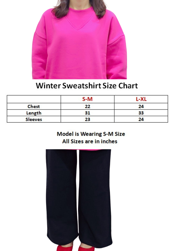 Women Sweatshirt |Long & LooseFit | Hot Pink
