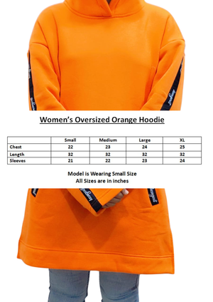 Women Over-sized | Long Hoodie | Orange