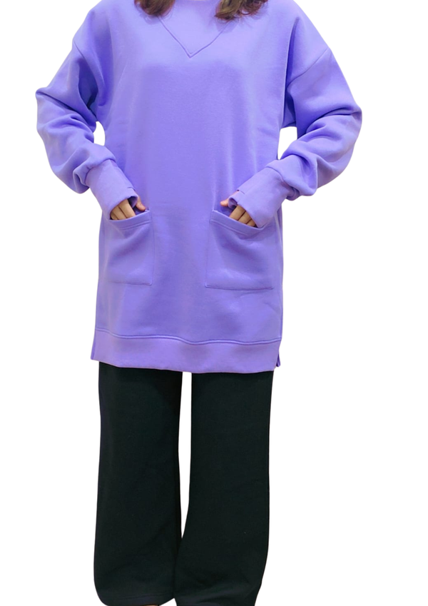 Women Sweatshirt |Long & LooseFit | Lilac