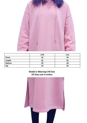 Women Oversized| Long Hoodie | Pink