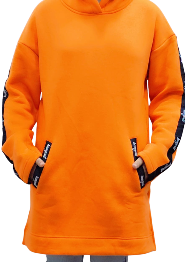 Women Over-sized | Long Hoodie | Orange