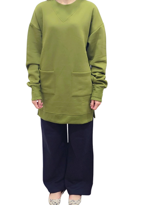 Women Sweatshirt |Long & LooseFit | Olive Green