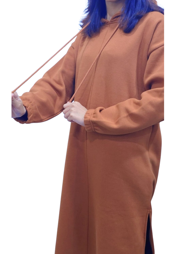 Women Over-sized | Long Hoodie |Terracotta