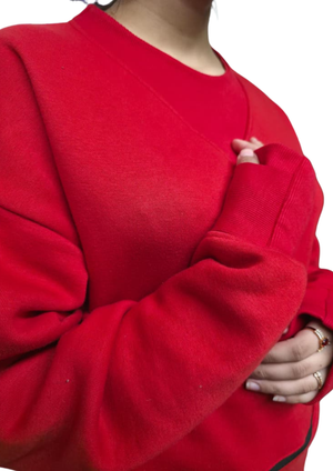 Women Sweatshirt |Long & LooseFit | Red