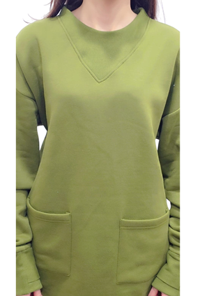 Women Sweatshirt |Long & LooseFit | Olive Green