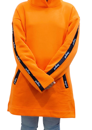 Women Over-sized | Long Hoodie | Orange