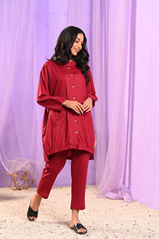 Women's Fashion Suit - Deep Maroon