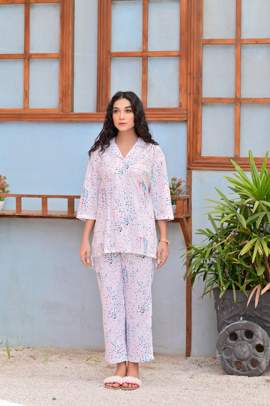 Women's Sleepwear Suit- Artistic Dot