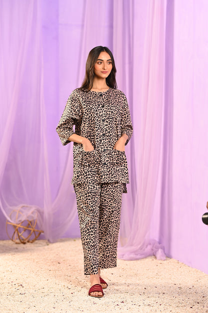 Women's Sleepwear Suit -Leopard