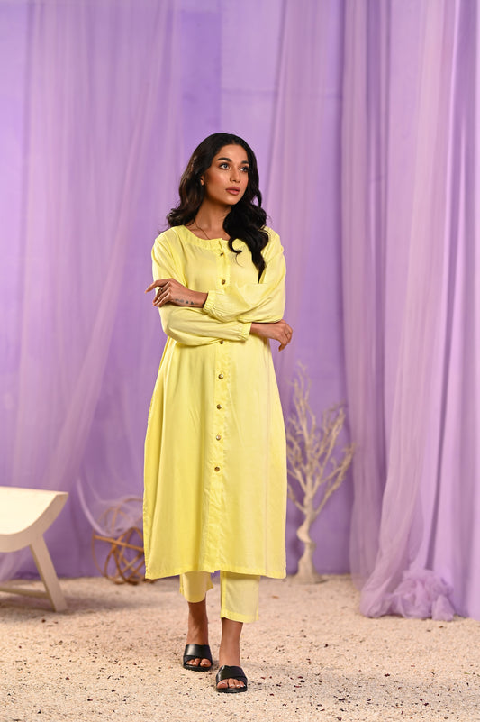 Women's Elegent Fashion Wear Suit- Lemon