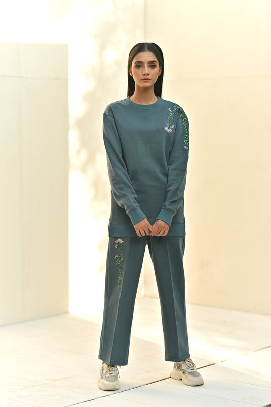 Women's Fashion Emb Track Suit-Zink-