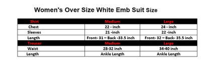 Women's Ethnic Wear Emb Suit - White