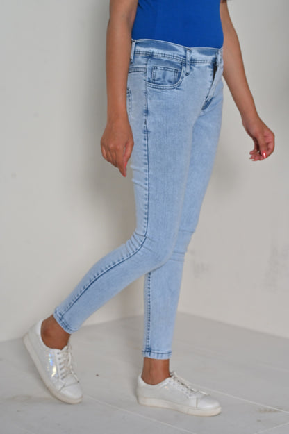 BASIC  Regular SKINNY JEANS- Sky