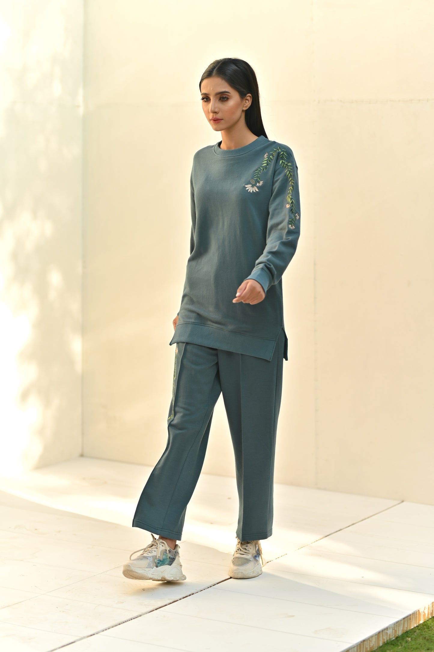 Women's Fashion Emb Track Suit-Zink-